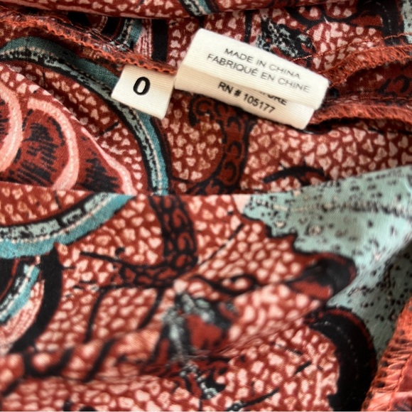 ULLA JOHNSON Caris Long Sleeve Ruffle Dress In Red Oversized Fit - Picture 12 of 15